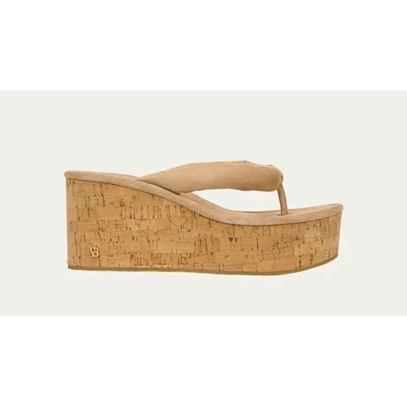 VERONICA BEARD Geno Cork Wedge Sandals Excellent Condition Size 7 1/2” - Picture 1 of 12